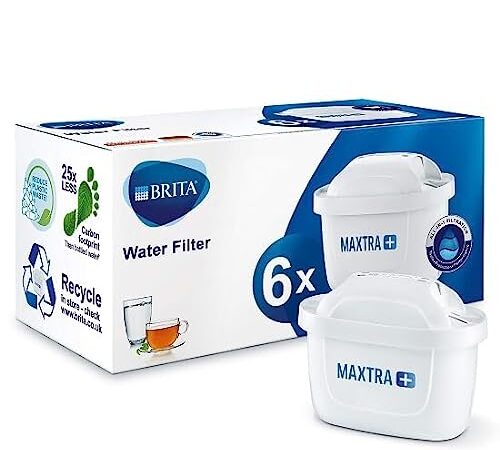 Cartouche de filtre à eau Brita Maxtra+, blanche, Plastique, blanc, Lot de 6