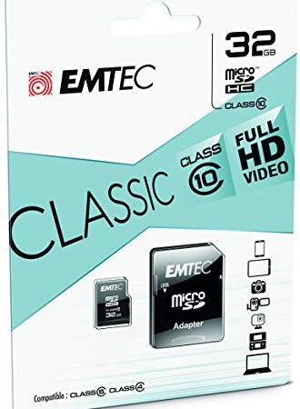 Emtec ECMSDM32GHC10CG - Carte microSD - Classe 10 - Collection Classic - 32 Gb