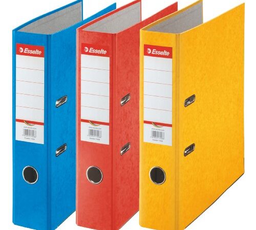 Esselte Rainbow Lot de 3 Classeurs à levier 75 mm Couleurs Assortis