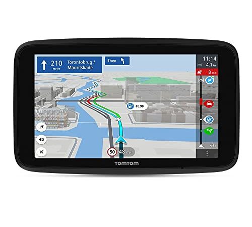 Gps TomTom GO Discover, Ecran HD 7 Pouces, Info Trafic, Alertes de Zones de Danger, Cartes Monde, Mise à Jour Rapide via WiFi, Parking, Prix du Carburant, Fixation Magnétique Alimentée