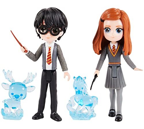 HARRY POTTER - MULTIPACK PATRONUS HARRY & GINNY MAGICAL MINIS WIZARDING WORLD - Coffret 2 Figurines Articulées 8 cm À Collectionner Et 2 Figurines Animaux Patronus - 6063830 - Jouet Enfant 5 ans et +