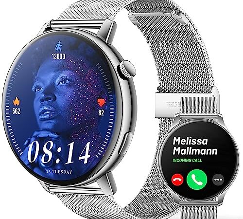 Montre Connectée Femme 1.32" Montre Smartwatch Sport avec Appel Bluetooth 5.0,Montre Connectée avec Rappel des Messages,Moniteur de Fréquence Cardiaque,GPS Partagé 20 Modes Sport pour Android iOS