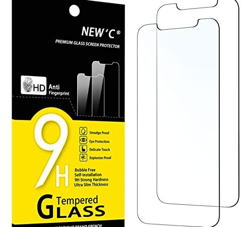 NEW'C Lot de 2, Verre Trempé pour iPhone 11 et iPhone XR, Film Protection écran - Sans Bulles d'air -Ultra Résistant (0,33mm HD Ultra Transparent) Dureté 9H Glass