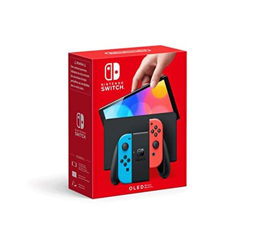 Nintendo Console Nintendo Switch (Modèle OLED) avec Manettes Joy-Con Bleu Néon/Rouge Néon