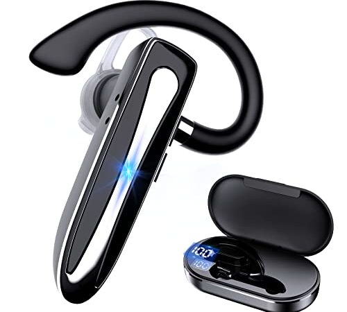 Oreillette Bluetooth V5.1 oreillette Bluetooth antibruit CVC8.0 Double Micro Mains Libres Confortable écouteur 100 Heures en Veille pour iPhone Samsung Huawei Sony/entraînement/Business/Conduite, etc