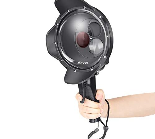 SHOOT Dome Port pour GoPro Caméra Accessoires, 6'' Dôme Lens Ajouté Rouge Filtre et Loupe pour GoPro HERO7 Black/ HERO6/ HERO5 Black/Hero 2018 Photographie sous-Marine(SHOOT Officiel)