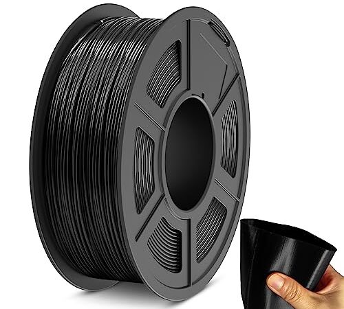 SUNLU TPU Filament,1KG Flexible 95A TPU Filament pour Imprimante 3D 1.75mm Précision Dimensionnelle +/- 0,03 mm,Liquidité élevée, Bobine de 1KG（2.2Lbs) ，pour Imprimante 3D FDM,TPU Noir