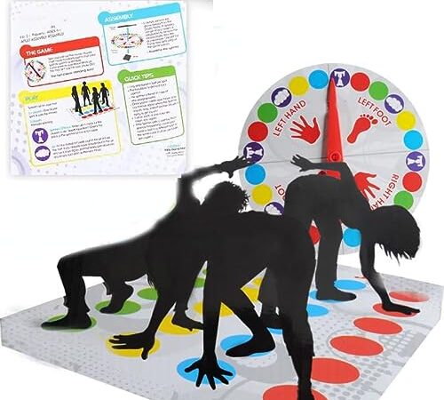 Twister Géant, Tapis de Jeu Twisting, 1 Set Twister Jeux, Twister à partir de 6 Ans, Twister Jeux pour Enfants & Adultes, Jeux de Fête, Jeu de Famille