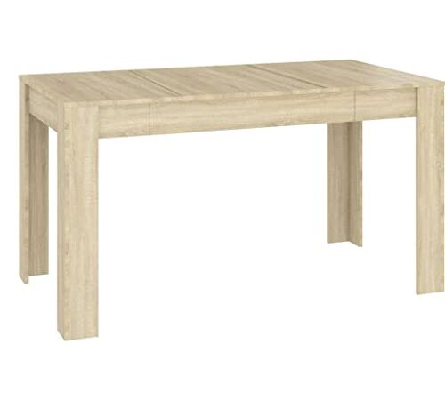 vidaXL Table de Salle à Manger Table à Dîner Table de Repas Meuble de Cuisine Table de Cuisine Maison Intérieur Chêne Sonoma 140x74,5x76 cm Aggloméré