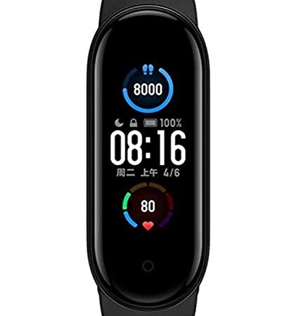 Xiaomi Mi Band 5 Global Version Pulsera de Fitness, Pantalla a Color AMOLED de 1.1 ″, Unisex, Negro