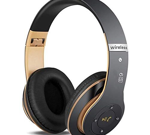 6S Casque Bluetooth sans Fil, stéréo Pliables Hi-FI Écouteurs avec Microphone intégré, Micro SD/TF, FM pour iPhone/Samsung/iPad/PC