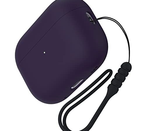 ACRONIX Coque pour AirPods Pro 2 (2022) Case,Coque en Silicone Protection Antichoc [LED Avant Visible] pour AirPods Pro 2 avec Corde[Prend en Charge la Charge sans Fil]-Violet foncé