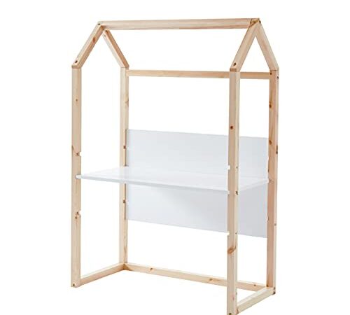 Bureau Enfant cabane Tiny Blanc et pin