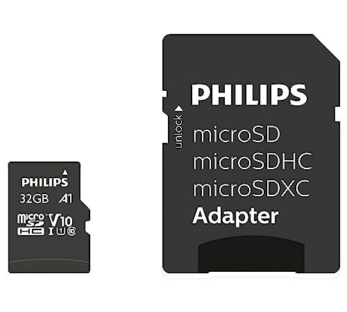 Carte Philips Micro SDHC 32 Go Classe 10 INCL. Adaptateur UHS-I U1