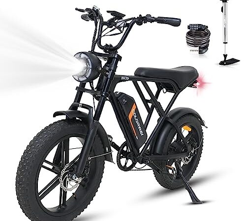 COLORWAY Vélos électriques, EBIKE Tout Terrain de 20 Pouces avec Pneu 4.0 Fat, avec Moteur 250W et Batterie 48V 15Ah, Shimano 7 Vitesses, ebike à Moteur Puissant pour Adulte Unisexe. BK29 Noir