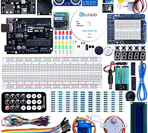 ELEGOO Carte Starter Kit de Démarrage Super avec Guide d'Utilisation Français pour Débutants et Professionnels DIY Compatible avec Arduino IDE