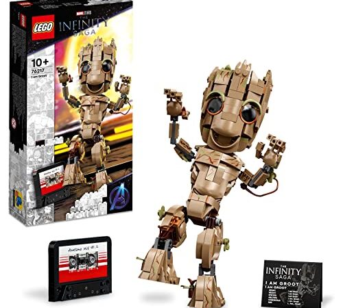 LEGO 76217 Marvel Je s'Appelle Groot, Jouet à Construire et Figurine du Bébé dans le Film, Les Gardiens de la Galaxie 2, Ensemble Marvel