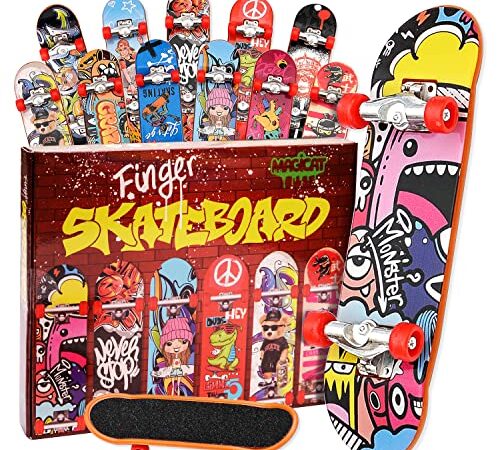 Magicat Mini Skateboards – 12 Planches à Doigts stylées, Jouet, Skateboard pour fête I Jeu de Planche pour garçons et Filles I Petit Cadeau pour Adolescents I Give Aways Enfants