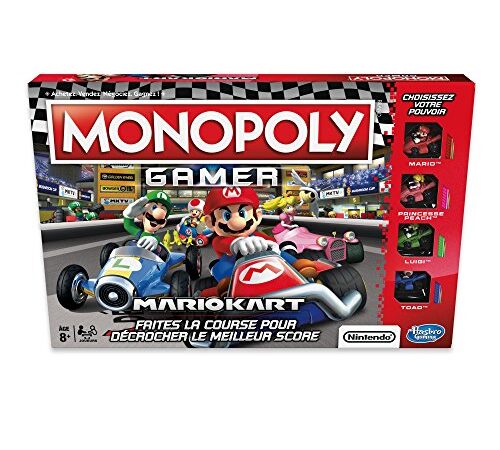 Monopoly - Jeu de societe Monopoly Gamer Mario Kart - Version française, Multicolore, L