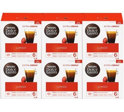 Nescafé Dolce Gusto Lungo - Café - 96 Capsules (6 boîtes x 16)