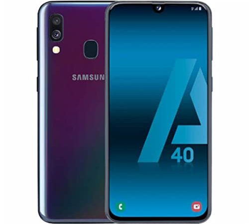 SAMSUNG Galaxy A40 - Smartphone Portable débloqué 4G (Ecran: 5, 9 Pouces - 64 Go - Double Nano-SIM - Android) - Noir - Version Française