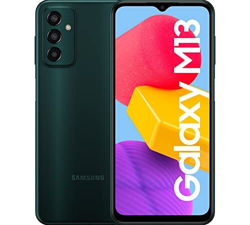 Samsung Galaxy M13, Téléphone Portable Android sans Carte SIM, Smartphone, 4 Go de RAM, 64 Go de Stockage, Vert Foncé - Version FR