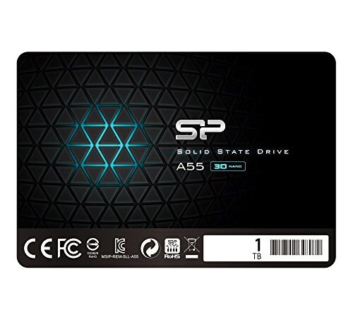 Silicon Power SSD 1To 3D NAND A55 SLC Cache Performance Boost 2.5 pouces SATA III 7mm (0.28") Interne SSD
