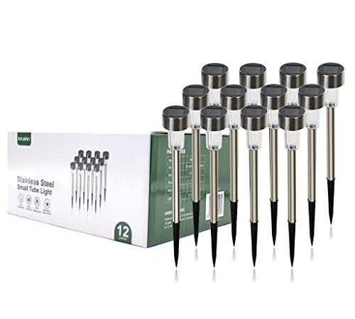 SOLMIRA Lampes Solaires à LED pour Extérieur et Chemins, 12 Pack, Allumage Automatique, Certificat CE et RoHS