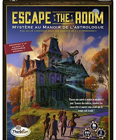 Thinkfun – Escape the Room - Mystère au Manoir de l’astrologue - Jeu d'escape - Coopératif - de 3 à 8 joueurs dès 13 ans - Ravensburger - 76315 - Version française