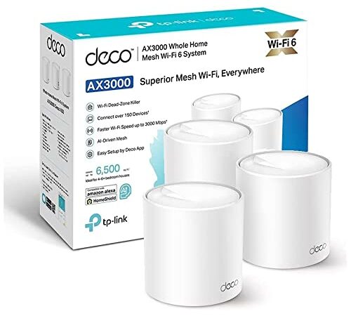 TP-Link Deco WiFi 6 Mesh AX 3000Mbps Deco X50(3-pack) - Système WiFi 6 pour Toute la Maison - Couverture WiFi de 550㎡ - Installation Facile - Contrôle Parental - Compatible avec toutes les Box Fibre