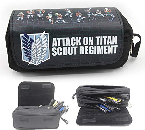 Trousse D'Anime Attack On Titan Cosplay Étudiants À Crayon Portefeuille Trousse Papeterie Pouch Sac Pen Sac Sac Fournitures Scolaires De Bureau Cosmétique Sac De La Papeterie