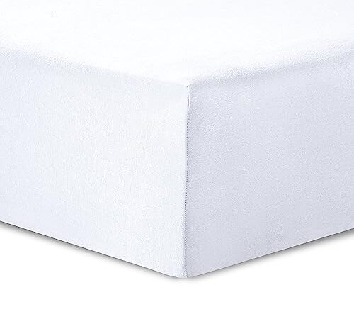 Vision - Drap Housse Jersey - 160 x 200 cm - Coloris: Blanc - 100% Coton Jersey - Elastique Tout Autour - Bonnet de 30cm