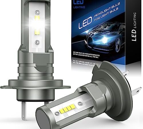 YPSNH Ampoule LED H7 CSP 16000LM 6500K Blanc, Ampoule LED pour Phare de Voiture DC 12V pour l'efficacité énergétique, Anti Erreur- Remplacement des Ampoules Halogènes et Kit Xenon,2Ampoules