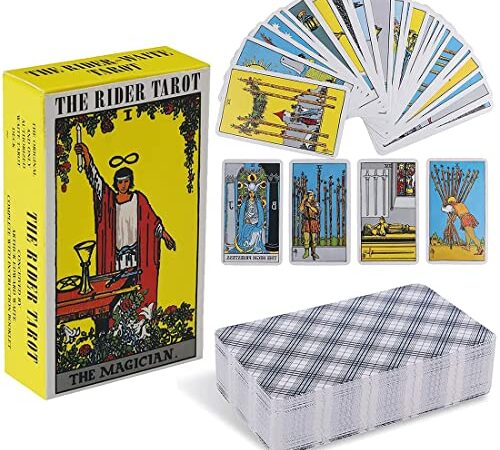 ZGYJ-EU Cartes de Tarot- 78 Tarot Cartes De Tarot pour DÉbutants,Tarot Rider Waite Espagnol, Cartes Tarot Deck Tarot Jeux de Cartes de Table, Jeu de Cartes, Jeu de Cartes Amusant pour Débutant